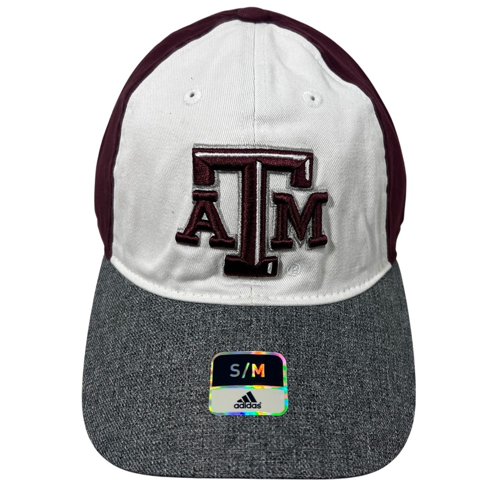 Adidas Texas A&M Aggies Red White Gray‎ Hat Cap S/M Superflex